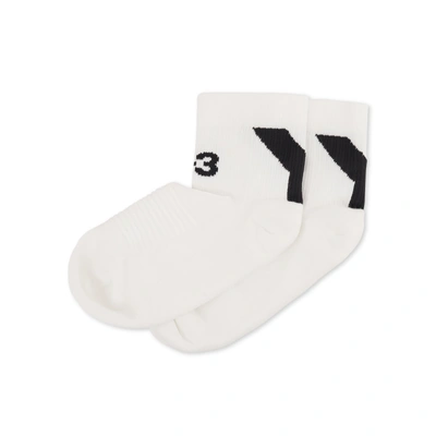 Y-3 Logo Low Socks In White