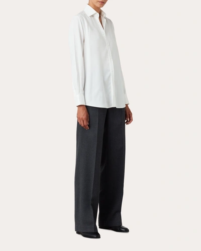 With Nothing Underneath Women's The Boyfriend Tencel Shirt In White