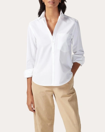 With Nothing Underneath Women's The Poplin Classic Shirt In White