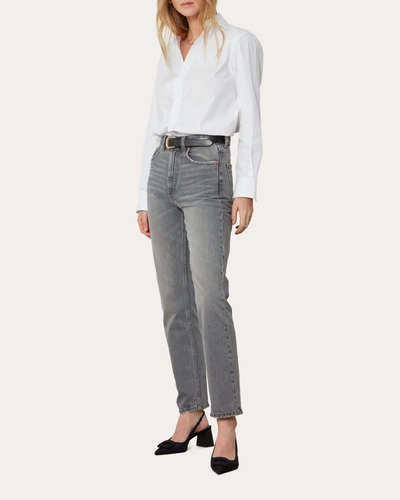 With Nothing Underneath Women's The Poplin Boyfriend Shirt In White