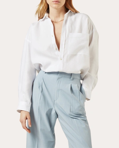 With Nothing Underneath Women's The Weekend Hemp Shirt In White