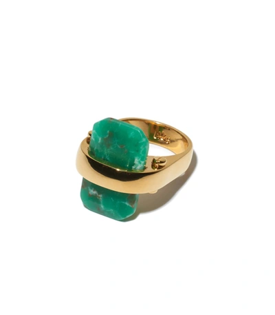 Lele Sadoughi Sandbar Ring - Emerald In Clear