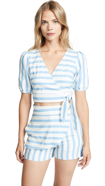 6 Shore Road Maritime Wrap Top In Pool Party Stripe