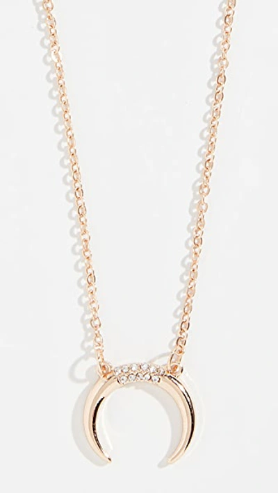 Stella & Ruby Reverse Crescent Necklace In Yellow Gold