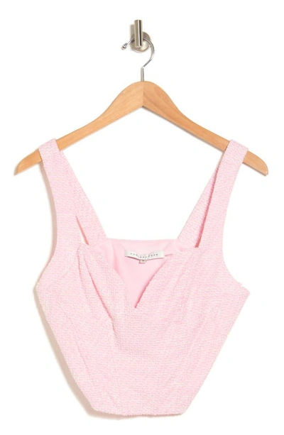 Vici Collection Mademoiselle Coco Tweed Crop Top In Pink