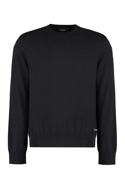 Dsquared2 Cotton Crew-neck Sweater In Black