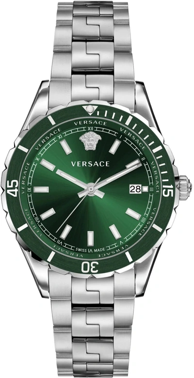 Versace Men's Hellenyium 42mm Quartz Watch In Silver