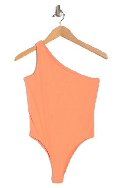 Vici Collection Carlotta One-shoulder Bodysuit In Peach