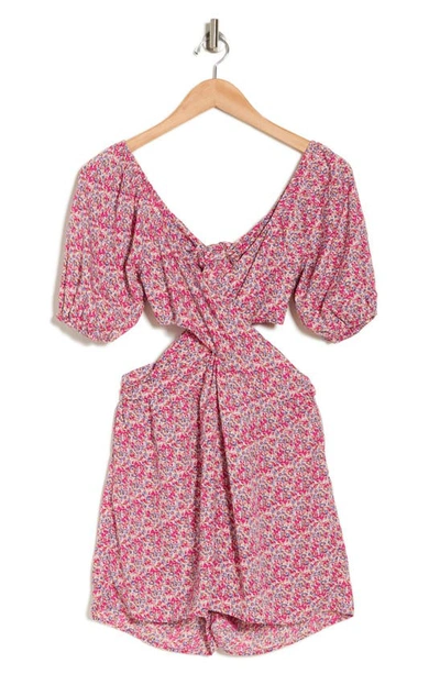 Vici Collection Still The One Floral Cutout Romper In Pink
