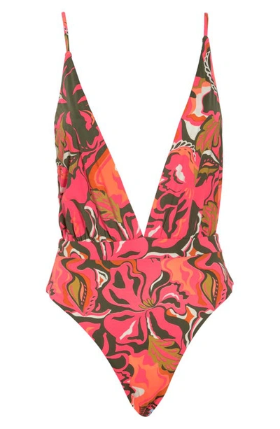 Maaji Twister Safari One-piece Swimsuit In Orange Multi