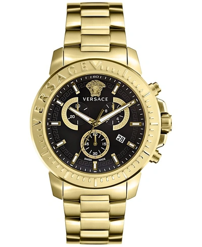Versace Men's V-ray 45mm Quartz Watch In Gold