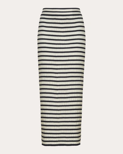Eleven Six Women's Carrie Stripe Tube Skirt In Ivory & Black Stripe