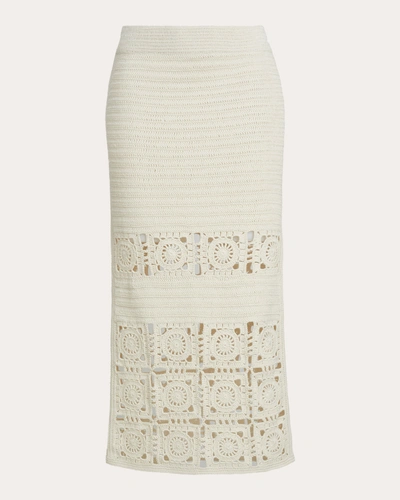 Eleven Six Women's Jana Crocheted Midi Skirt In White