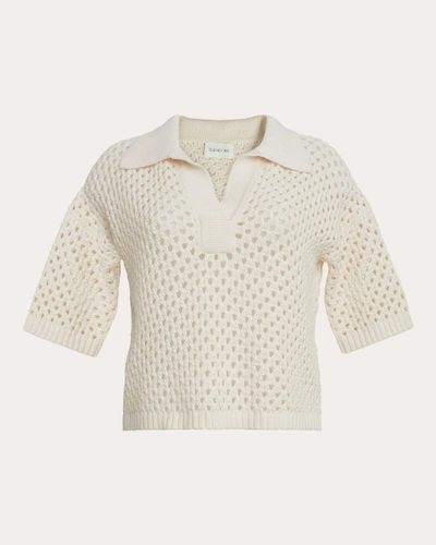 Eleven Six Women's Nina Crocheted Polo Top In White