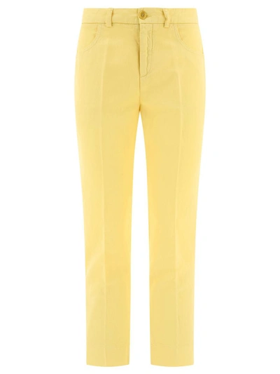 Aspesi Cropped Trousers In Yellow