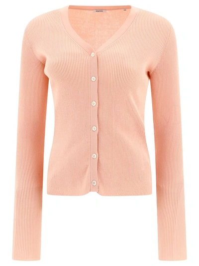 Aspesi Ribbed Cardigan In Pink