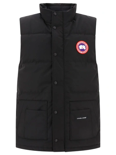 Canada Goose Freestyle Crewneck Vest In 黑色的
