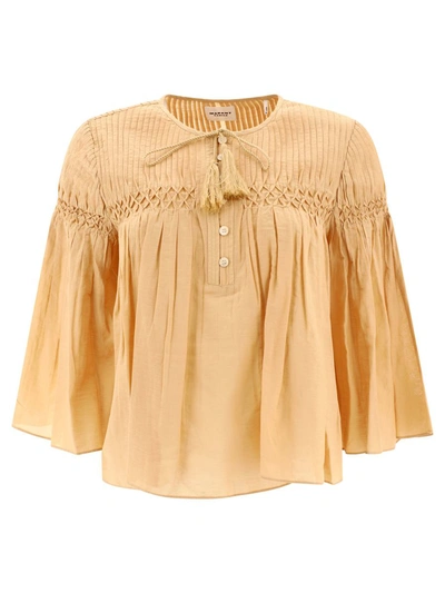 Isabel Marant Tan Relaxed Fit Axeliana Blouse For Women In Beige