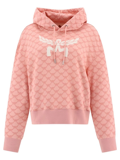 Mcm Monogram Hoodie In Pink