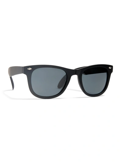 Faherty All Day Foldable Sunglasses In Rubberized Black/solid Grey