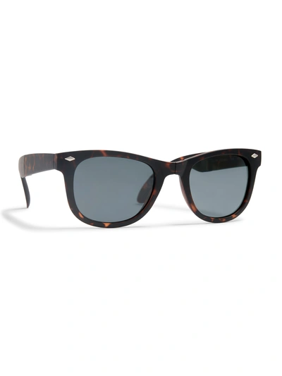 Faherty All Day Foldable Sunglasses In Rubberized Tortoise/solid Green