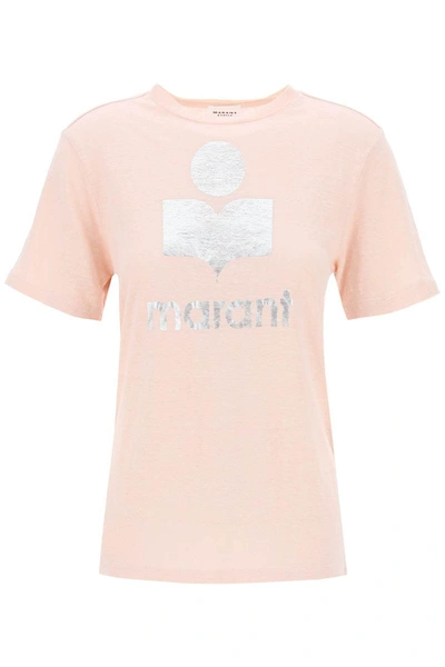 Isabel Marant Étoile Isabel Marant Etoile T-shirt Zewel Con Logo Metallizzato In Pink