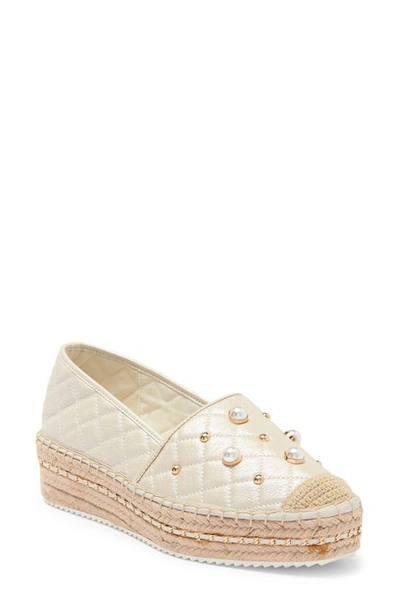 Karl Lagerfeld Beatrix Platform Espadrille In Ecru