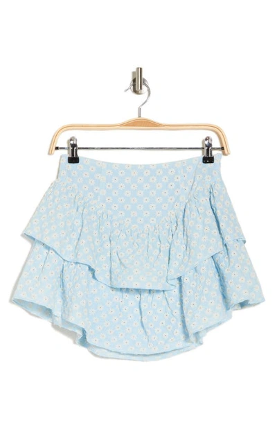 Vici Collection Bittersweet Moments Eyelet Skirt In Light Blue