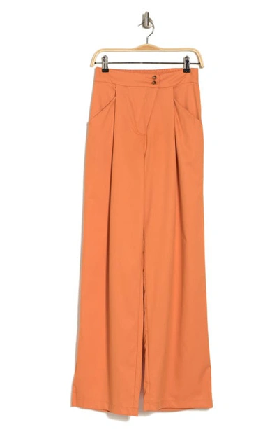 Vici Collection Summer Suiting Wide Leg Pants In Orange