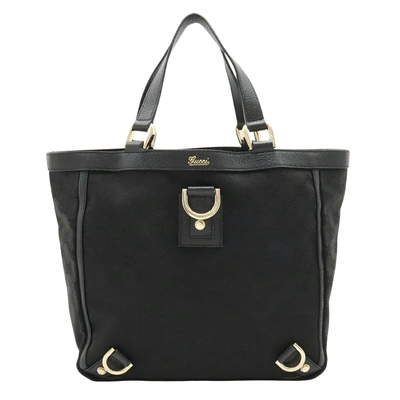 Gucci Abbey Black Canvas Tote Bag ()