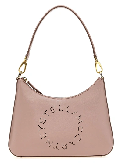 Stella Mccartney Small Logo Shoulder Bags Beige In Rosa