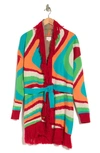 Vici Collection Let The Good Things Roll Cardigan In Red/ Green/ Blue Multi