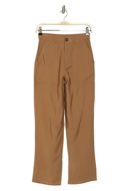 Vici Collection Ingrid Utility High Waist Pants In Coffee