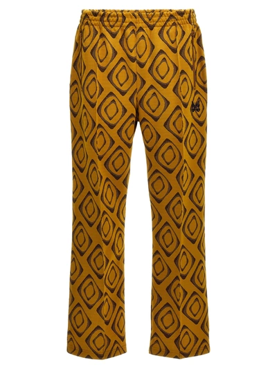 Needles Fancy Print Joggers Trousers In Yellow