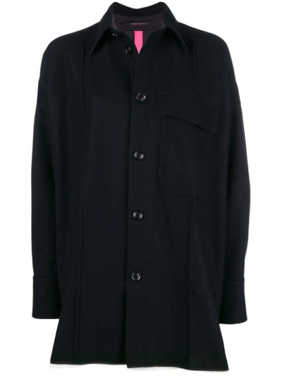 Y's Layered Shirt Jacket In Black