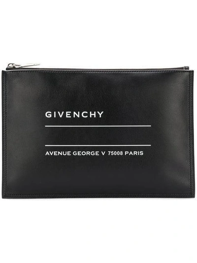 Givenchy Black Medium Printed Clutch Bag