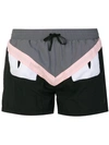 Fendi Color Block Swim Shorts - Black