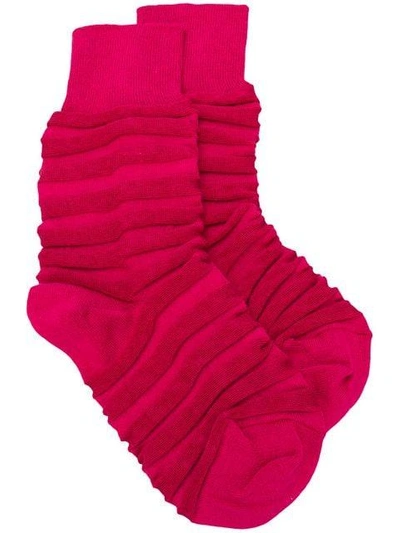 Issey Miyake Men Fitted Cuffs Socks - Pink