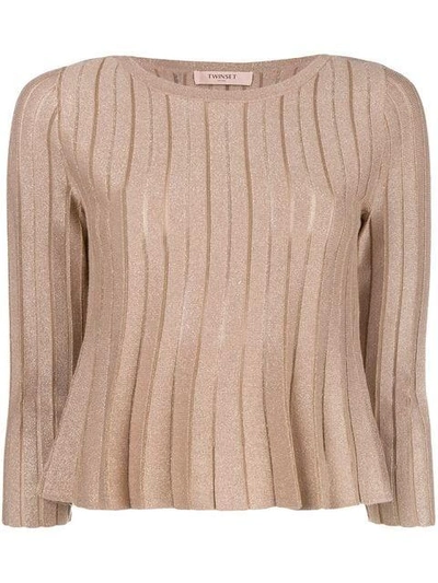 Twinset Twin-set Paneled Flared Top - Neutrals