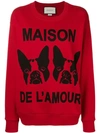 Gucci Maison De L'amour Sweatshirt In Rosso