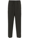 Jil Sander Tailored And Elasticated Cropped Trousers In Grey