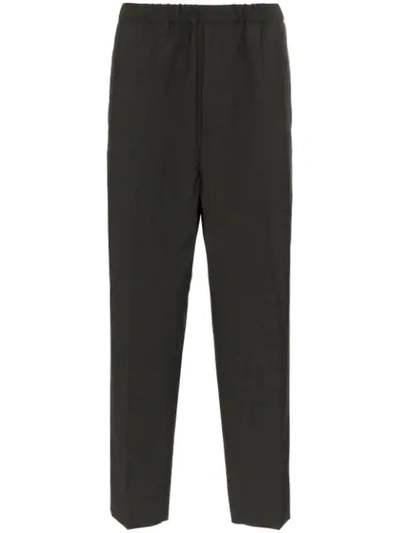 Jil Sander Tailored And Elasticated Cropped Trousers In Grey