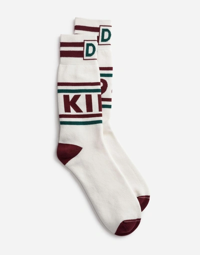 Dolce & Gabbana Cotton Jacquard Socks In White