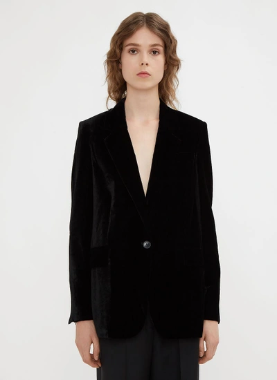 Stella Mccartney Fluid Velvet Blazer Jacket In Black