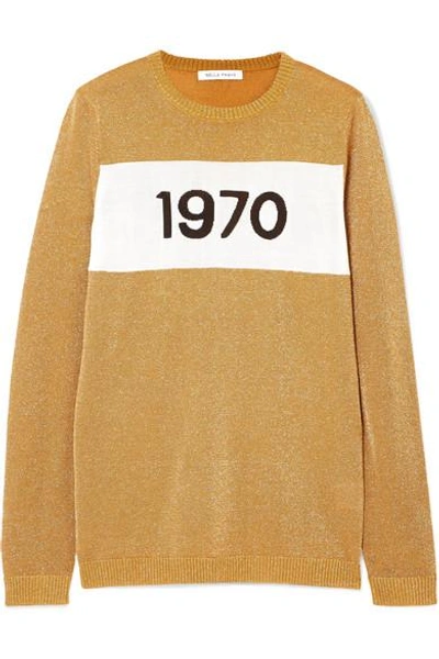 Bella Freud 1970 Metallic Knitted Sweater In Gold