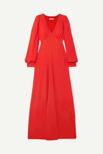 Bella Freud Nova Crepe Maxi Dress In Red