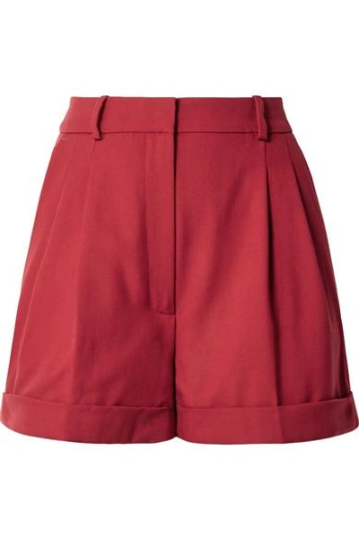 Racil Max Wool-piqué Shorts In Red