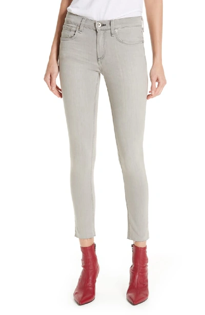 Rag & Bone Mid-rise Raw Hem Skinny Ankle Jeans In Burmese