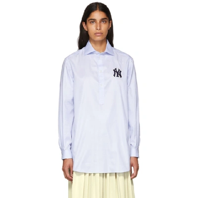 Gucci Ny Yankees Mlb Button-front Long-sleeve Cotton Shirt In