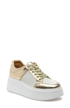 J/slides Nyc Harlowe Platform Sneaker In White/ Lt Gold